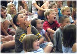 kids watching Dave Jeffers magic show